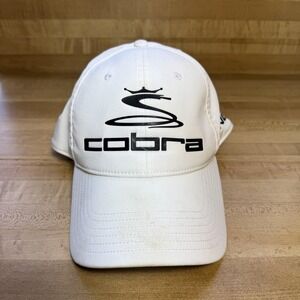 Cobra Hat Cap Strap Back White King Golf Logo Mens Snake Sports Adjustable